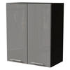 KÜCHENHÄNGESCHRANK Essen W3/60 Grau Hochglanz / Schwarz Matt 60 / 32,5 / 72cm - Schwarz/Grau, Holz/Holzwerkstoff (60/72/32.5cm) - Feldmann-Wohnen
