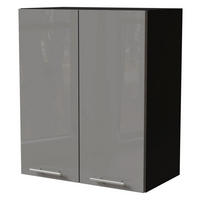 KÜCHENHÄNGESCHRANK Essen W3/60 Grau Hochglanz / Schwarz Matt 60 / 32,5 / 72cm - Schwarz/Grau, Holz/Holzwerkstoff (60/72/32.5cm) - Feldmann-Wohnen