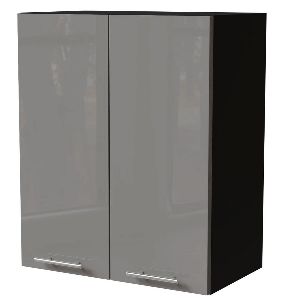 KÜCHENHÄNGESCHRANK Essen W3/60 Grau Hochglanz / Schwarz Matt 60 / 32,5 / 72cm - Schwarz/Grau, Holz/Holzwerkstoff (60/72/32.5cm) - Feldmann-Wohnen