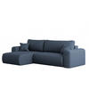 ECKSOFA Mit Schlaffunktion Und Bettkasten L-förmiges Sofa Capri Stoff Verita Links Marineblau - Blau, Holz (145/272cm) - Kaiser Möbel