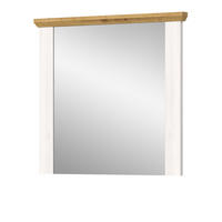 GARDEROBENSPIEGEL weiß Lärche und Eiche, 82 x 70 cm, Wandspiegel im Landhaus-Stil - Weiß/Eiche Artisan, Glas/Holzwerkstoff (82/70/4cm) - Inn.Furn