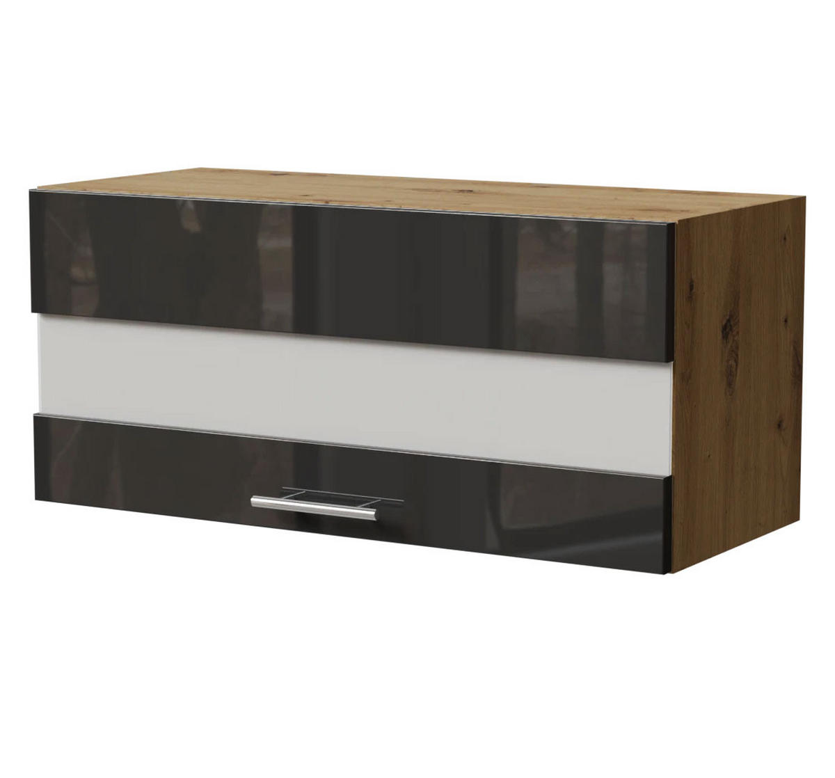 KLAPPHÄNGESCHRANK Essen W4BS/80/LAM Graphit Hochglanz / Eiche Artisan Matt 80 / 32,5 / 36cm - Graphitfarben/Eiche Artisan, Holz/Holzwerkstoff (80/36/32.5cm) - Feldmann-Wohnen