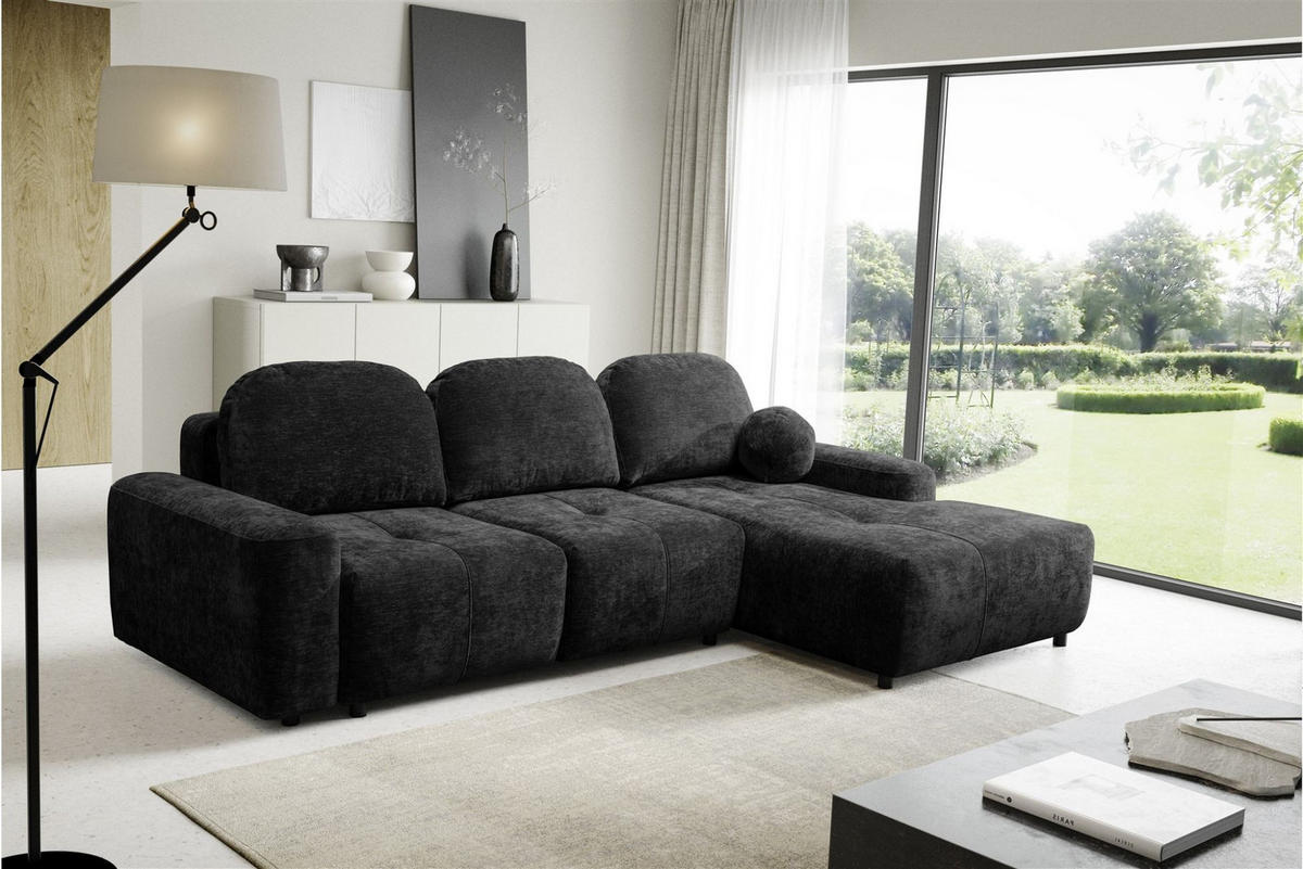 ECKSOFA Argos In Vibe - Schwarz, Holzwerkstoff/Textil (267/170cm) - Fun Möbel