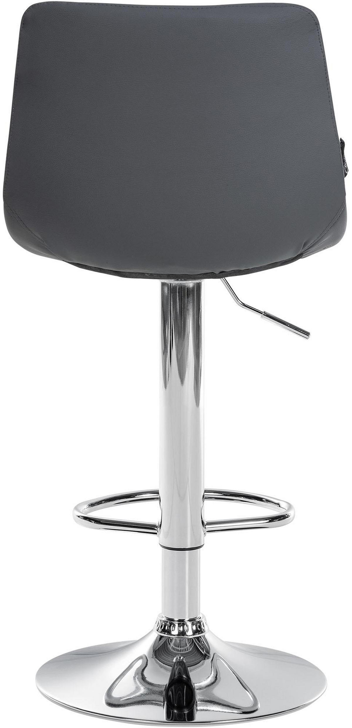 BARHOCKER James Kunstleder chrom grau - Chromfarben/Grau, Kunststoff/Metall (43/108.5/46.5cm) - TPFLiving