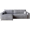 ECKSOFA PUMI XL mit Schlaffunktion Hellgrau Cord - Hellgrau, Textil (274/148cm) - Bromarkt