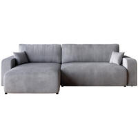 ECKSOFA PUMI XL mit Schlaffunktion Hellgrau Cord - Hellgrau, Textil (274/148cm) - Bromarkt