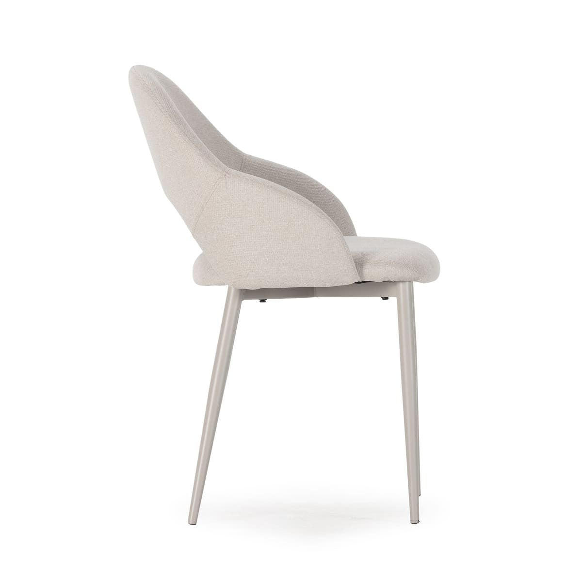 STÜHLE 2er-Set mit Stoffbezug und Metallfüßen 57/84/54 cm - Beige, Textil (57/84/63.5cm) - Calicosy