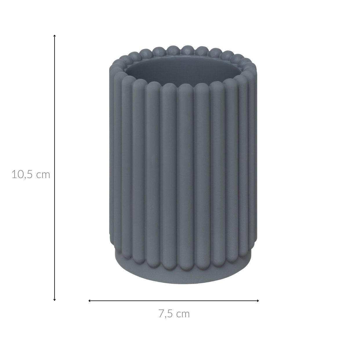 ZAHNBÜRSTENBECHER Bonbon 7,5/7,5/10,5 cm - Grau, Kunststoff (7.5/10.5/7.5cm) - 5five Simply Smart