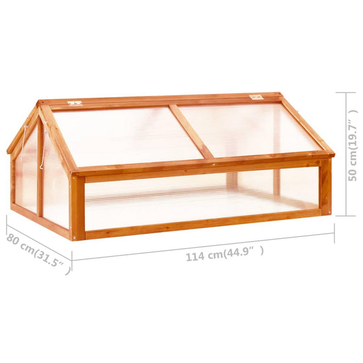 GEWÄCHSHAUS Braun 114/80/50 Cm Tannenholz - Braun, Holz (114/50/80cm) - vidaXL