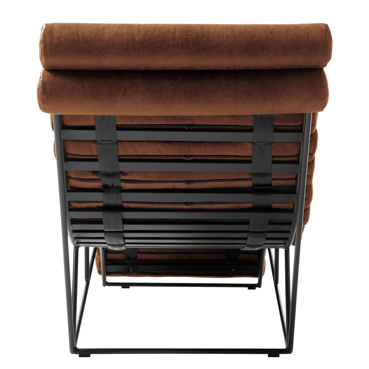 RELAXLIEGE - Antiklederlook - Braun, Textil (185/81/62cm) - home24