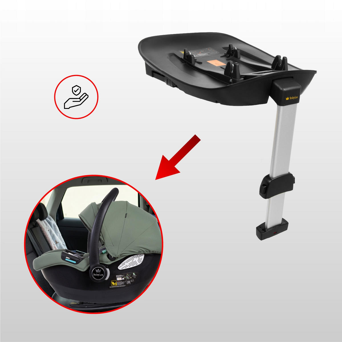 KINDERWAGEN Gavia 4in1 Sapphire Babywanne, Reisebuggy, Autositz, Isofix Basis - Schwarz/Grün, Textil/Metall (58/98cm) - BabyLux