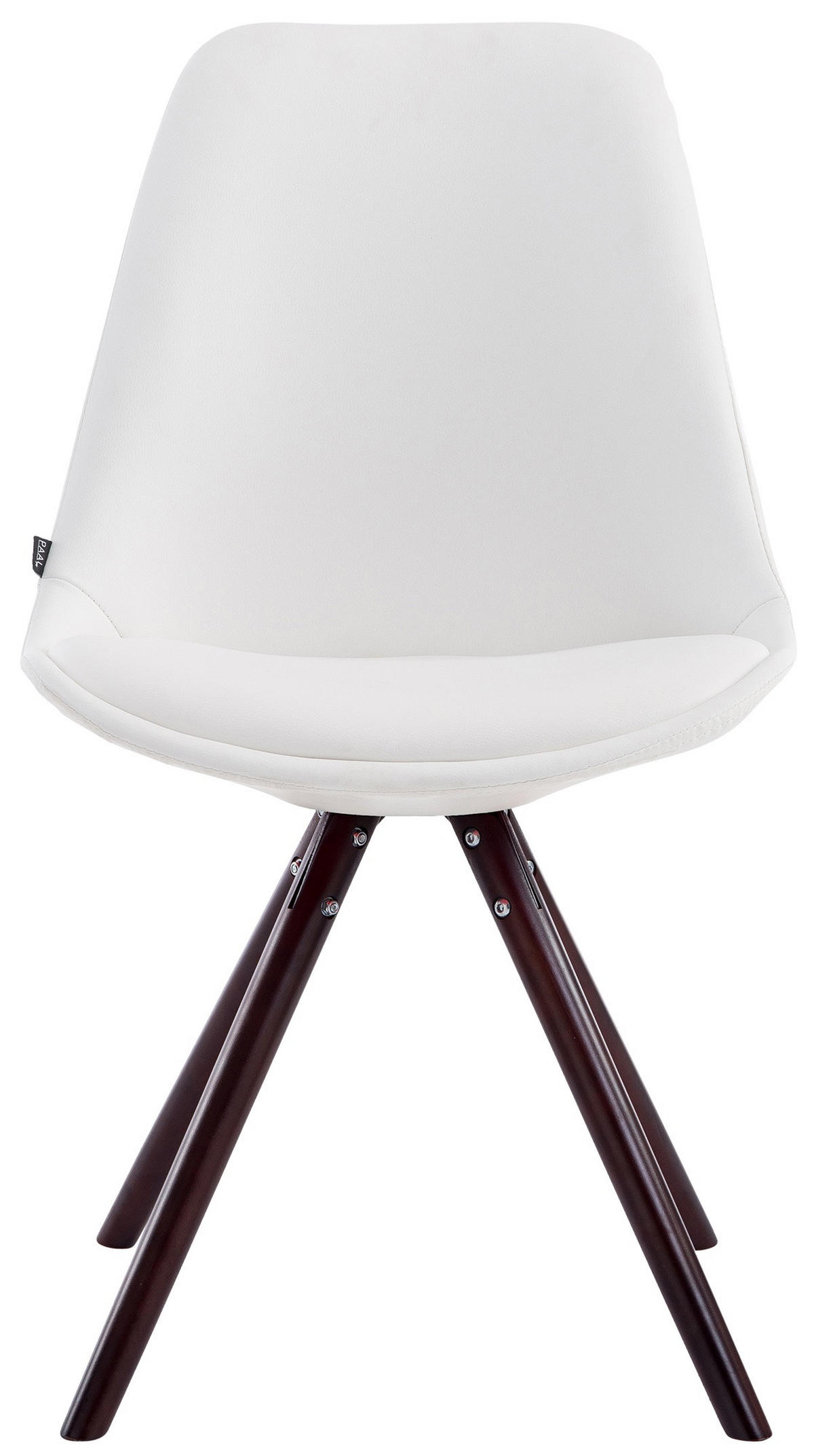 STUHL Lederlook weiß - Weiß/Cappuccino, Holz/Textil (48/84/56cm) - CLP