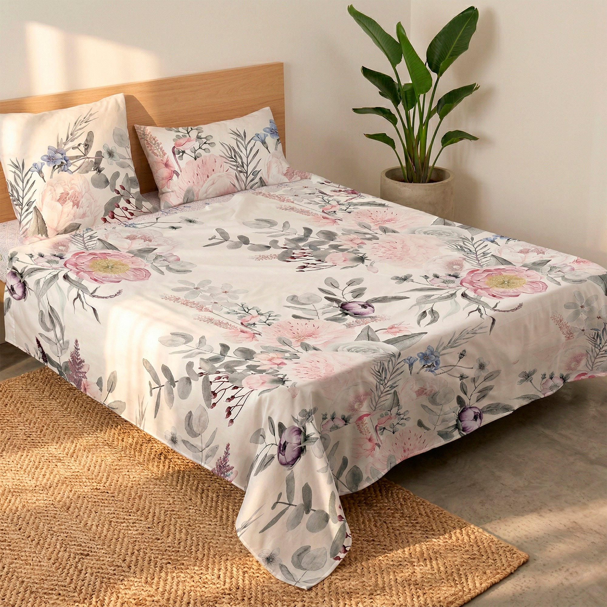 OBERLAKEN Delicate bouquet 260x270 cm (Übergrösse) - Multicolor, Textil (260/270cm) - Happy Friday