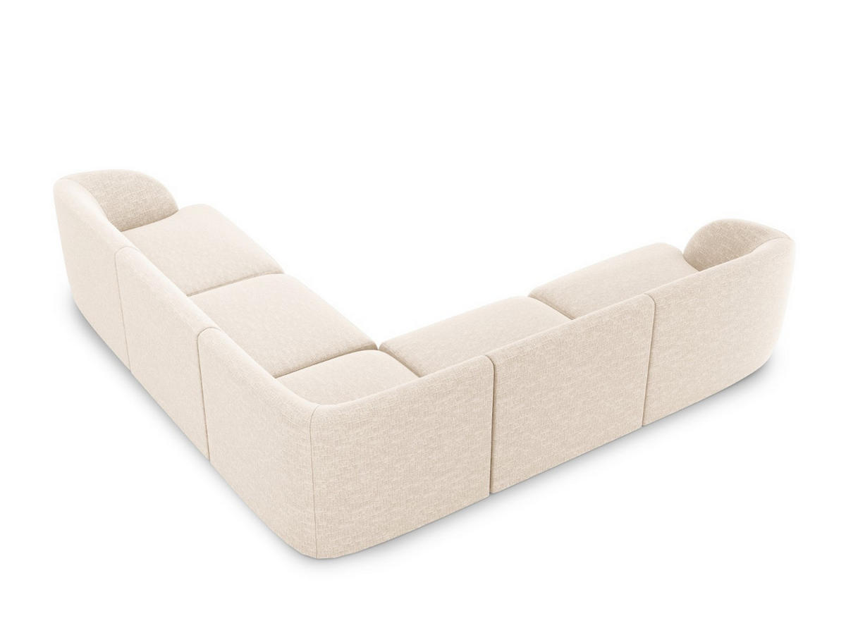 WENDBARES-ECKSOFA Miley aus Chenille-Stoff leichtes beige 5 Sitzplätze - Creme, Textil (255/255cm) - Micadoni