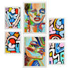 POSTER Set Mit 6 Lady Mazarelli In Weibliche Zusammenfassung Ästhetische Dekorative Gemälde Für Ihr Wohnzimmer Zuhause A3 & A4 Weißer Rahmen - Weiß, Papier (29/3cm) - Nacnic