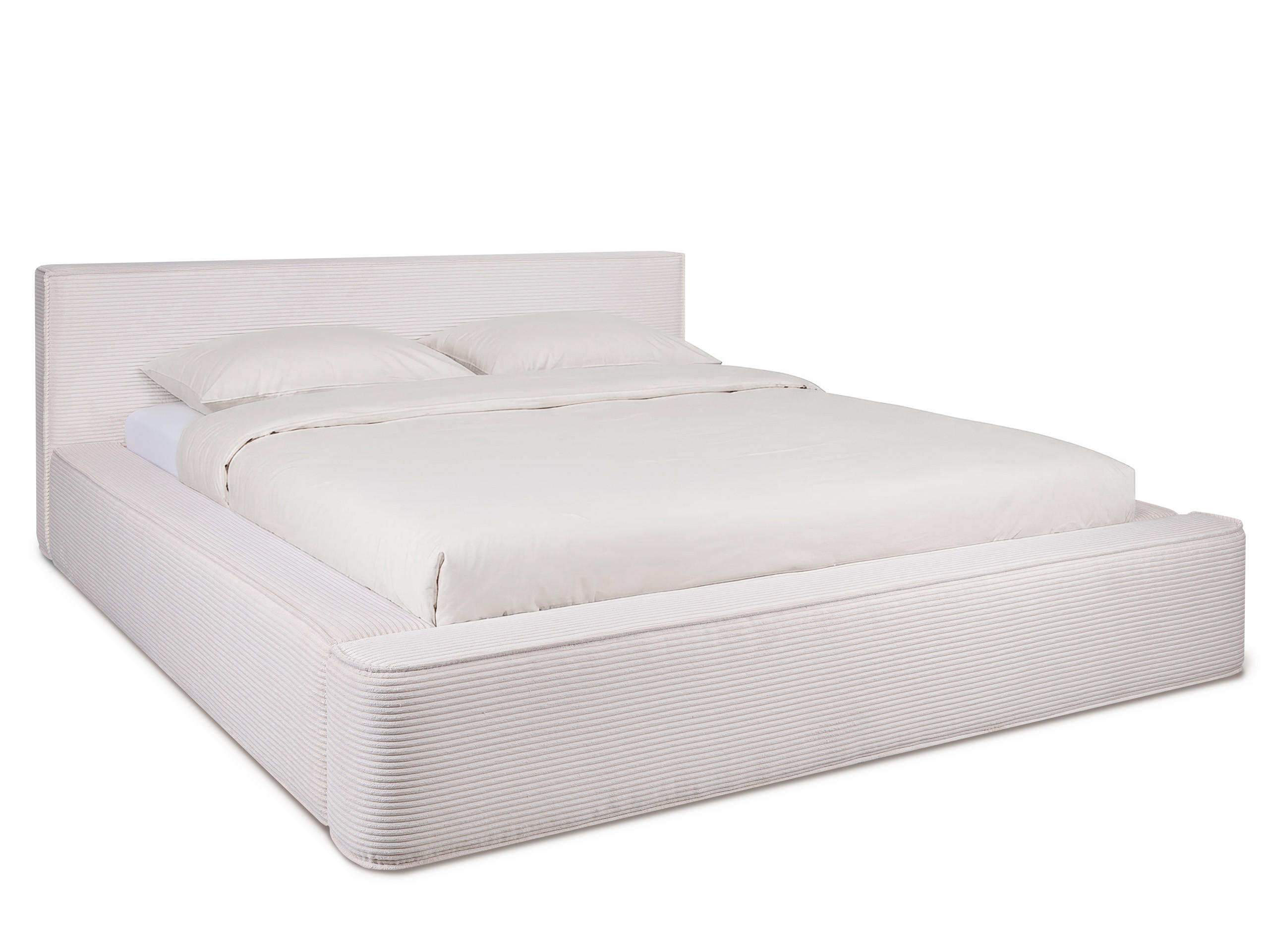 POLSTERBETT Fyn Hellbeige 140/200 cm Cordstoff mit Bettkasten - Beige, Textil/Metall (140/200cm) - wonello