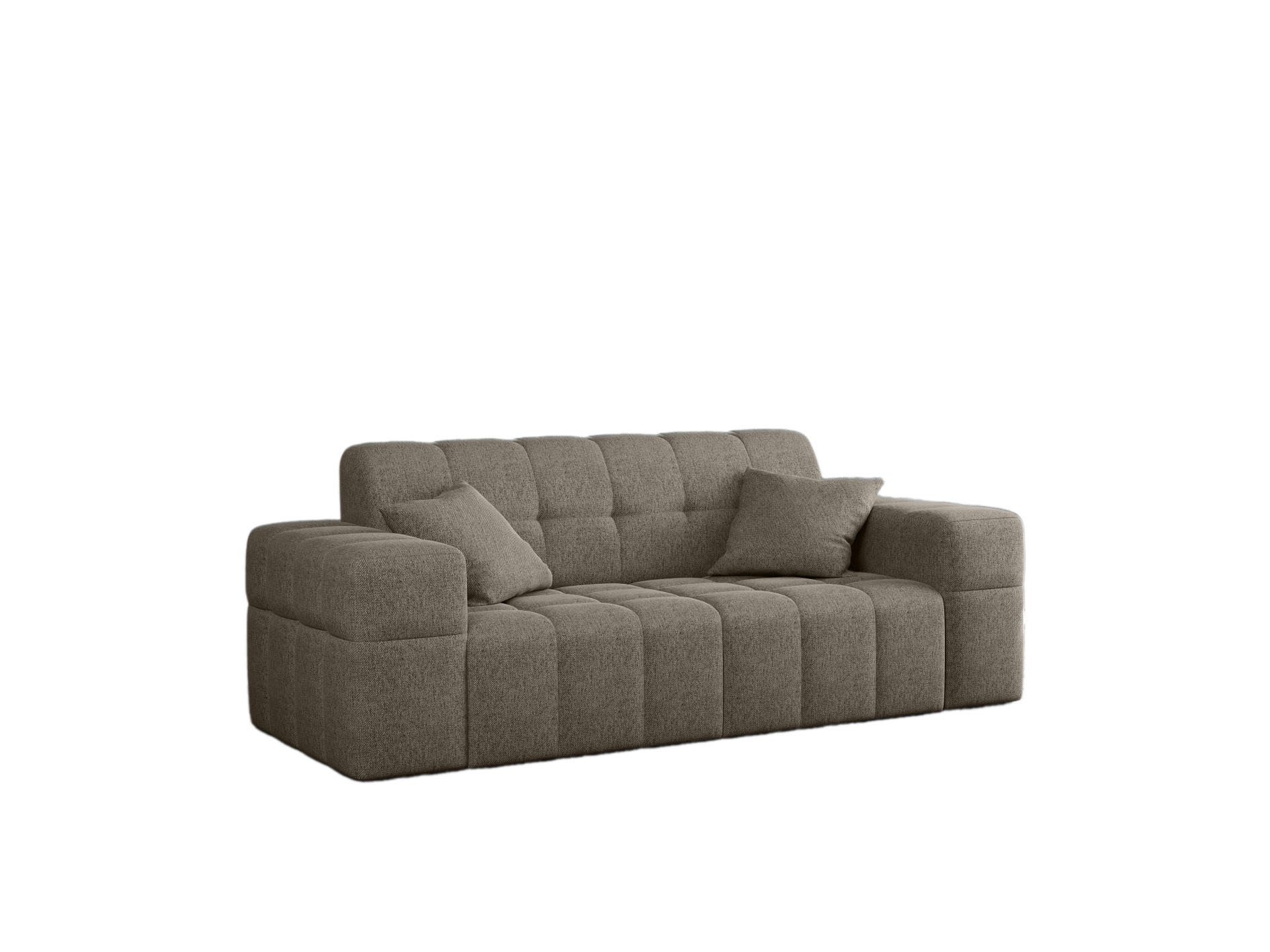 SOFA 2-sitzer Couch serie NIMES Stoff Verita Dunkelbeige - Cappuccino, Holz (183/82/92cm) - Kaiser Möbel