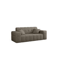 SOFA 2-sitzer Couch serie NIMES Stoff Verita Dunkelbeige - Cappuccino, Holz (183/82/92cm) - Kaiser Möbel