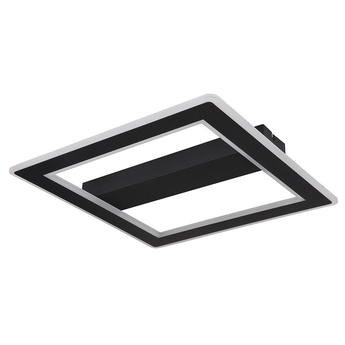 LED DECKENLEUCHTE Schwarz Matt Opal - Schwarz, Metall (45/45/5cm) - Globo Lighting