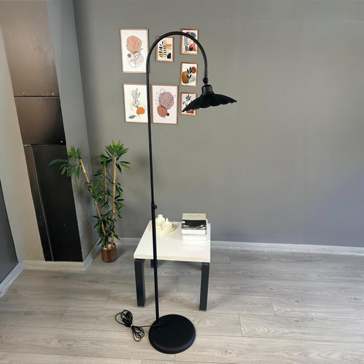 STEHLAMPE Falen 180 Cm - Schwarz, Metall (35/35/180cm) - Bamyum