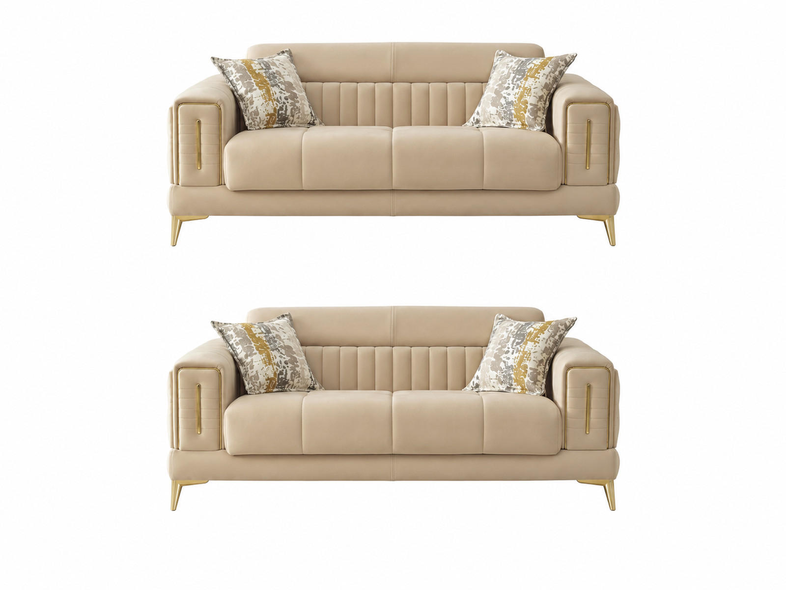 XXXLutz Sitzgarnitur Beige 180x80x95 cm
