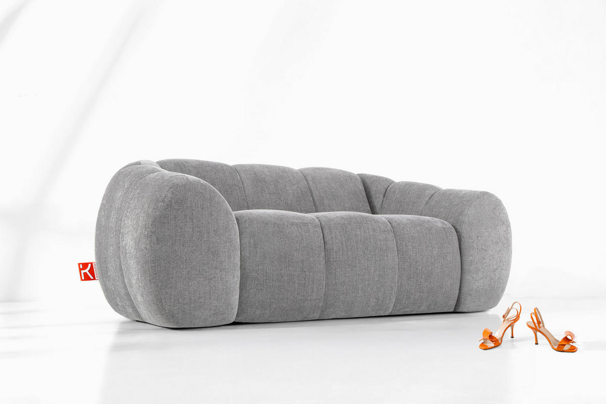 2-SITZER SOFA FLAVA, hell Aschgrau - Hellgrau, Holz/Holzwerkstoff (200/76/100cm) - KONSIMO®
