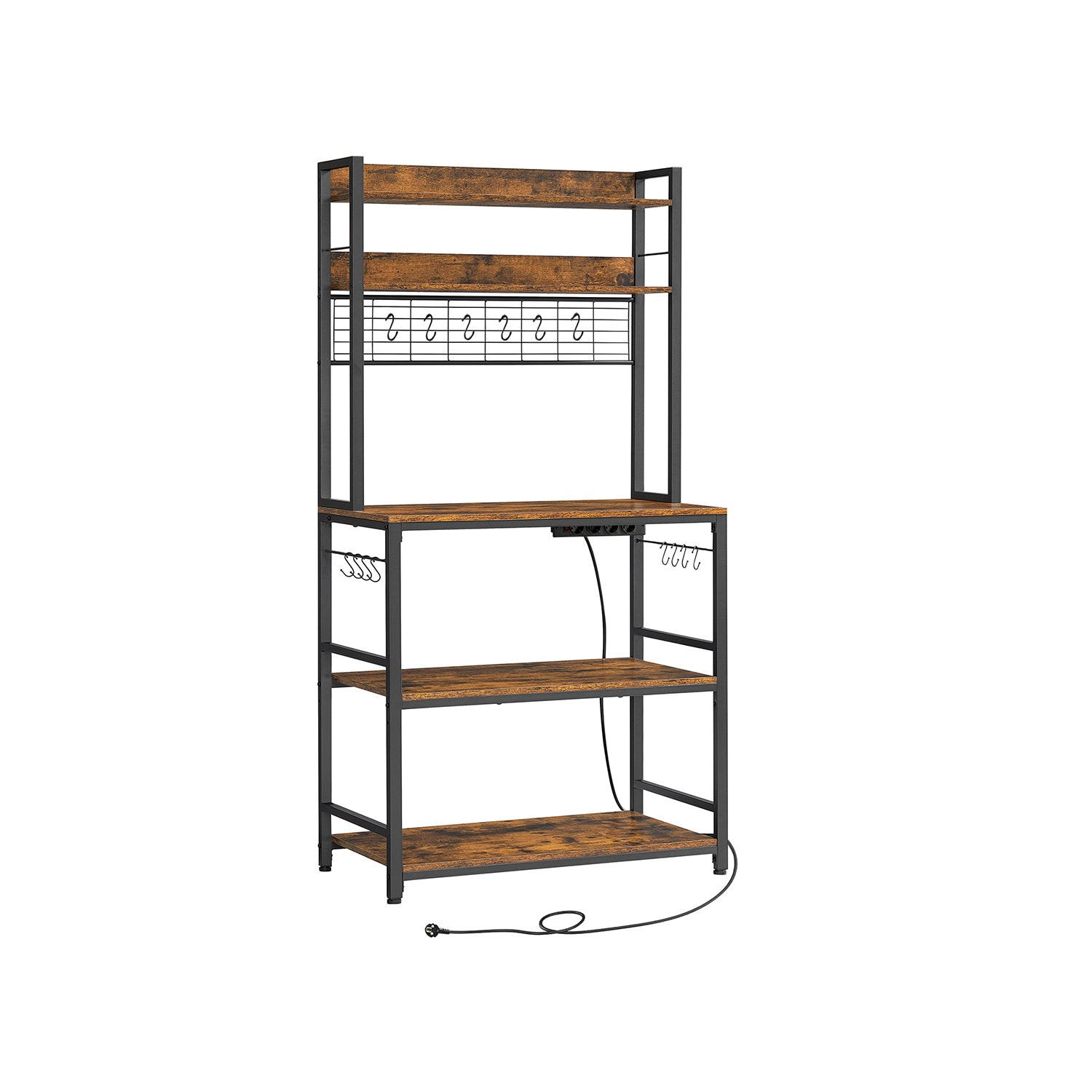 KÜCHENREGAL HELSINKI - Braun, Metall (80/170/40cm) - Hansiro