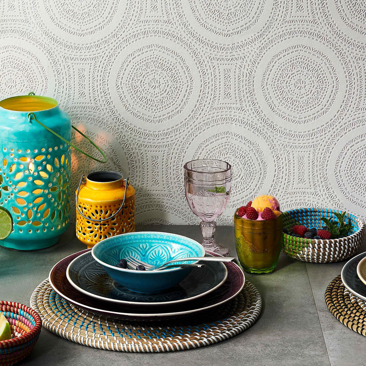 SCHALE Sumatra - Türkis, Keramik (14/14/4.3cm) - Butlers