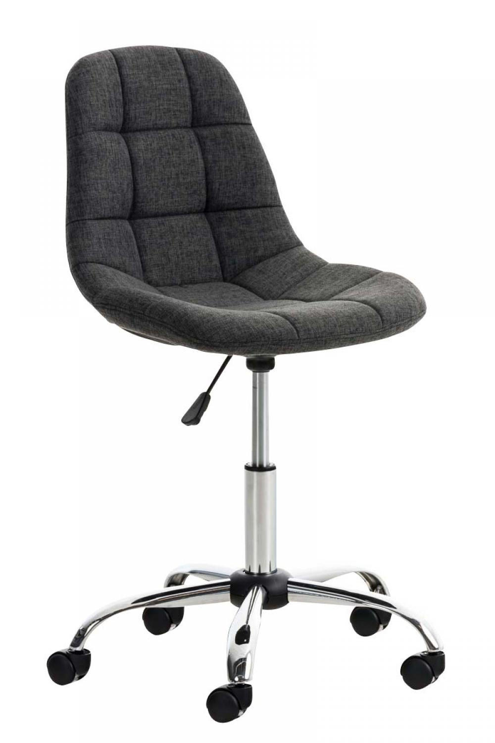 DREHSTUHL Stoff dunkelgrau - Chromfarben/Dunkelgrau, Textil/Metall (55/79/55cm) - CLP