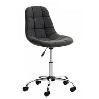 DREHSTUHL Stoff dunkelgrau - Chromfarben/Dunkelgrau, Textil/Metall (55/79/55cm) - CLP