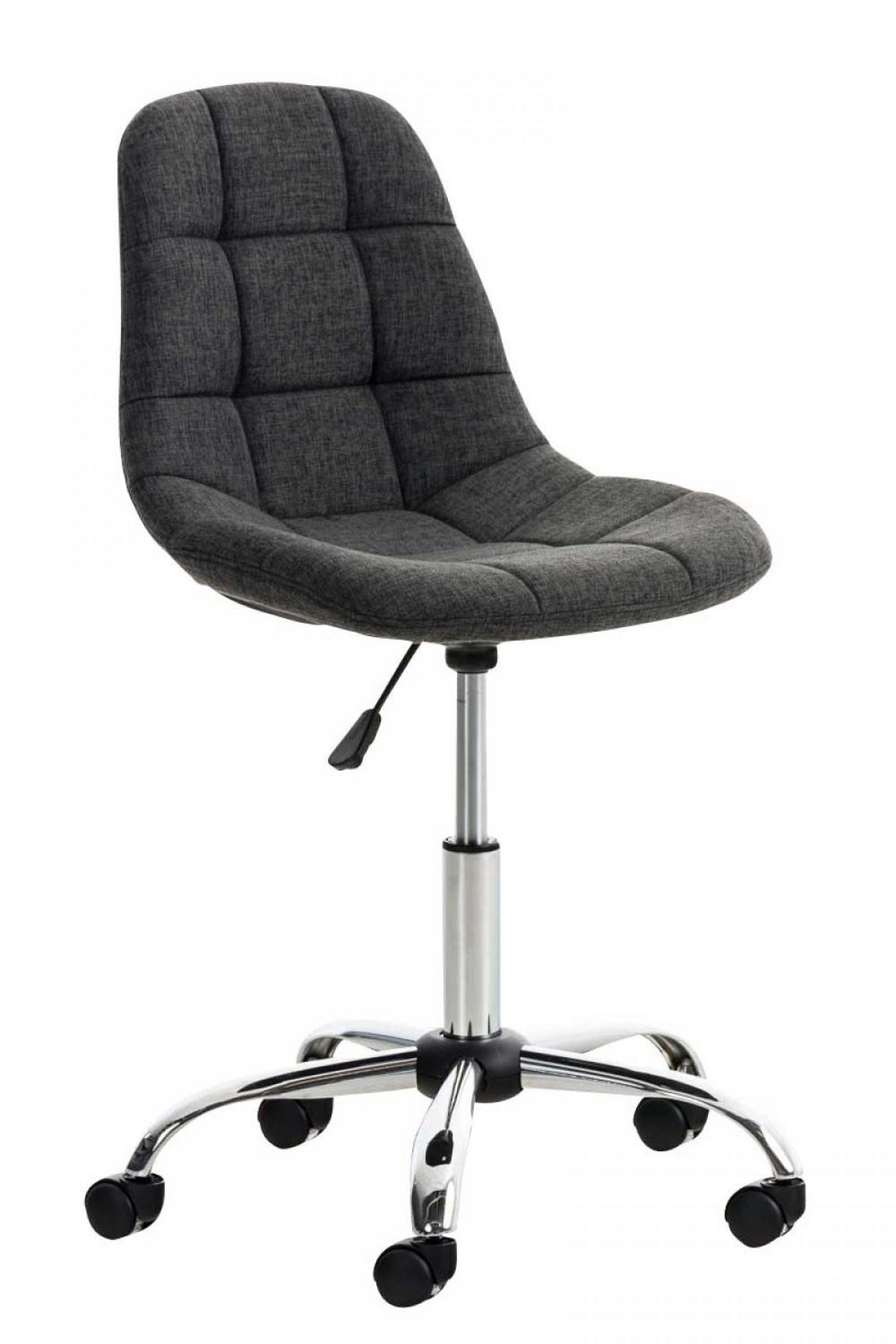 DREHSTUHL Stoff dunkelgrau - Chromfarben/Dunkelgrau, Textil/Metall (55/79/55cm) - CLP