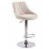 BARHOCKER Lazius, Gestell Metall in Chromoptik, Stoff Creme - Chromfarben/Creme, Textil/Metall (46/100/49cm) - TPFLiving