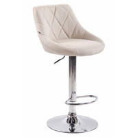 BARHOCKER Lazius, Gestell Metall in Chromoptik, Stoff Creme - Chromfarben/Creme, Textil/Metall (46/100/49cm) - TPFLiving