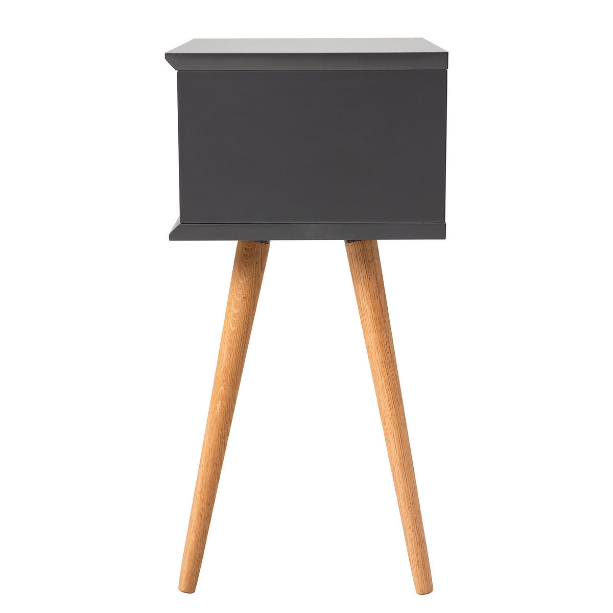 NACHTTISCH mit 2 Schubladen - Teilmassivholz - Eichefarben/Braun, Eichenholz/Holz (40/61/30cm) - home24
