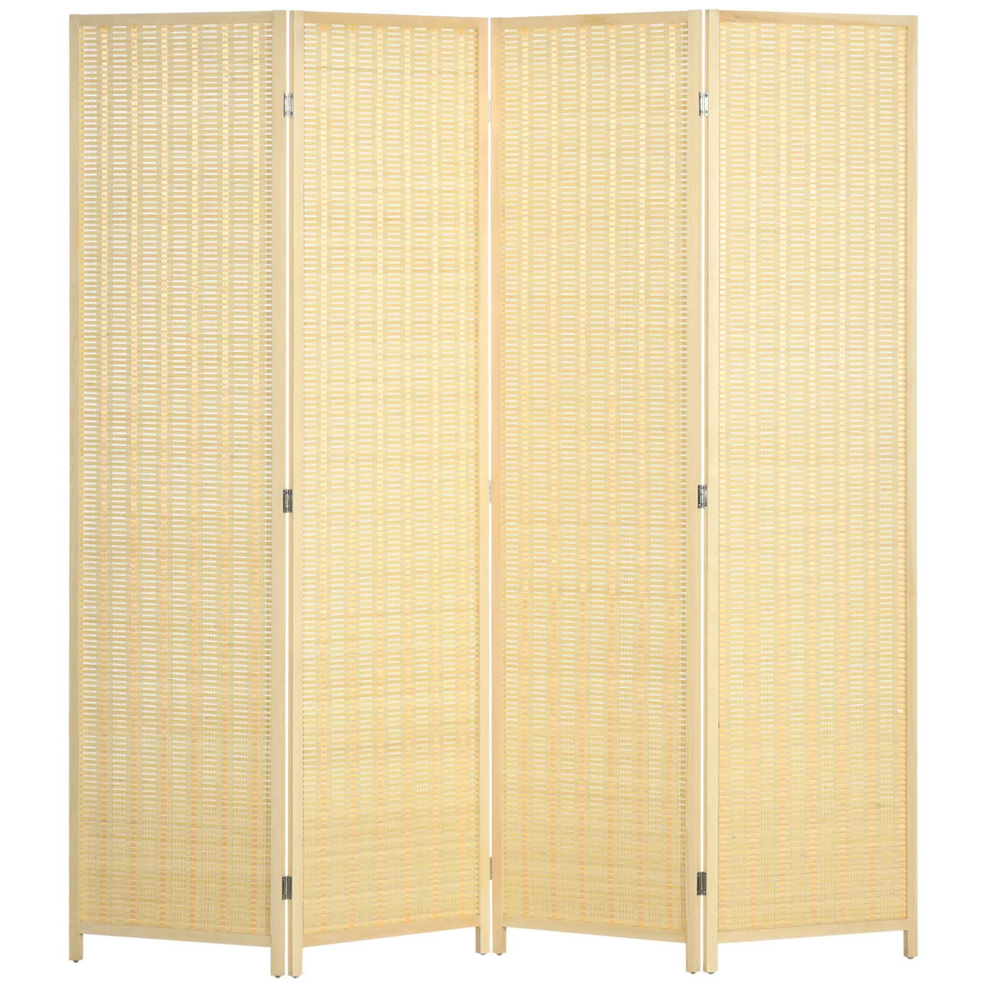 PARAVENT 4-teilig 180 x 181 cm, Natur - Naturfarben, Holzwerkstoff (180/180/1.7cm) - HOMCOM