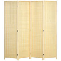 PARAVENT 4-teilig 180 x 181 cm, Natur - Naturfarben, Holzwerkstoff (180/180/1.7cm) - HOMCOM