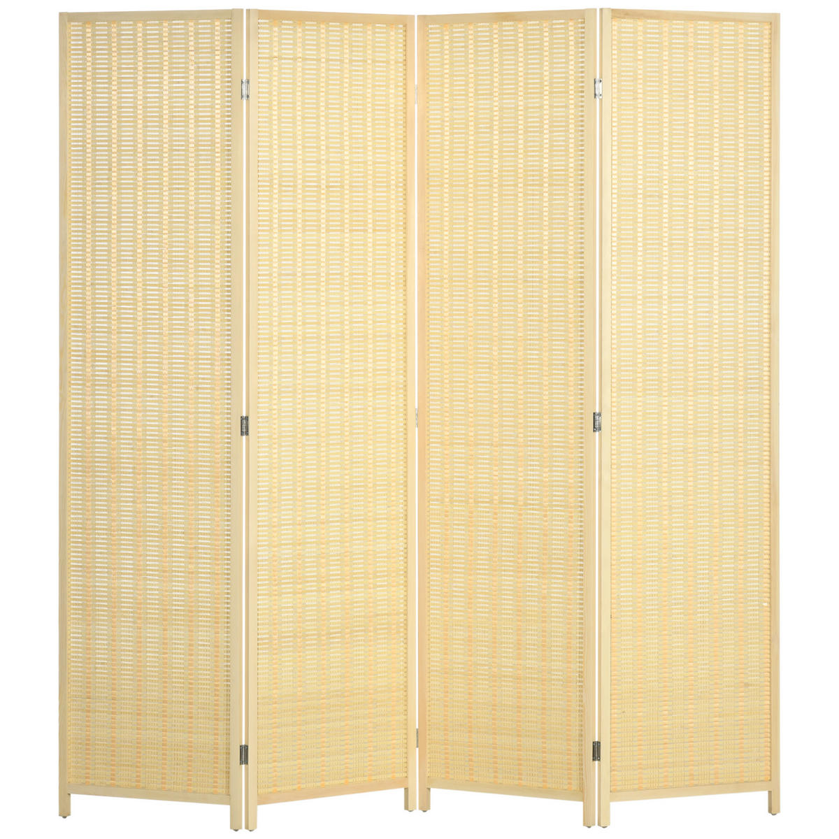 PARAVENT 4-teilig 180 x 181 cm, Natur - Naturfarben, Holzwerkstoff (180/180/1.7cm) - HOMCOM