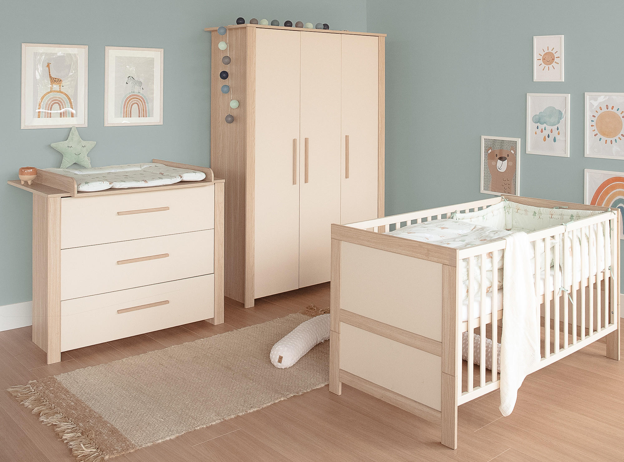 BABYZIMMER-SET Momo 3-teilig - Kaschmir, Holz/Holzwerkstoff (118/190/52cm) - Roba