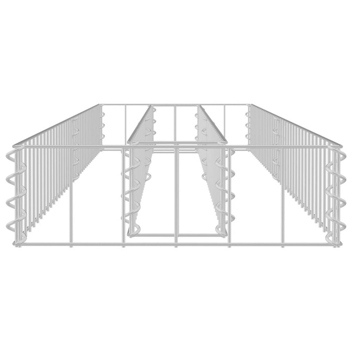 GABIONEN Hochbeet ROON aus Stahl | 180x30x10cm | Steinkorb Gabionengitter - Silberfarben, Metall (180/10/30cm) - DELUKE