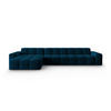 ECKSOFA links Kendal aus Samt marineblau 5 Sitzplätze - Blau, Textil (173/357cm) - Micadoni