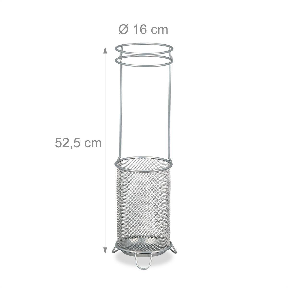 REGENSCHIRMSTÄNDER - Silberfarben, Metall (16/52.5/16cm) - Relaxdays