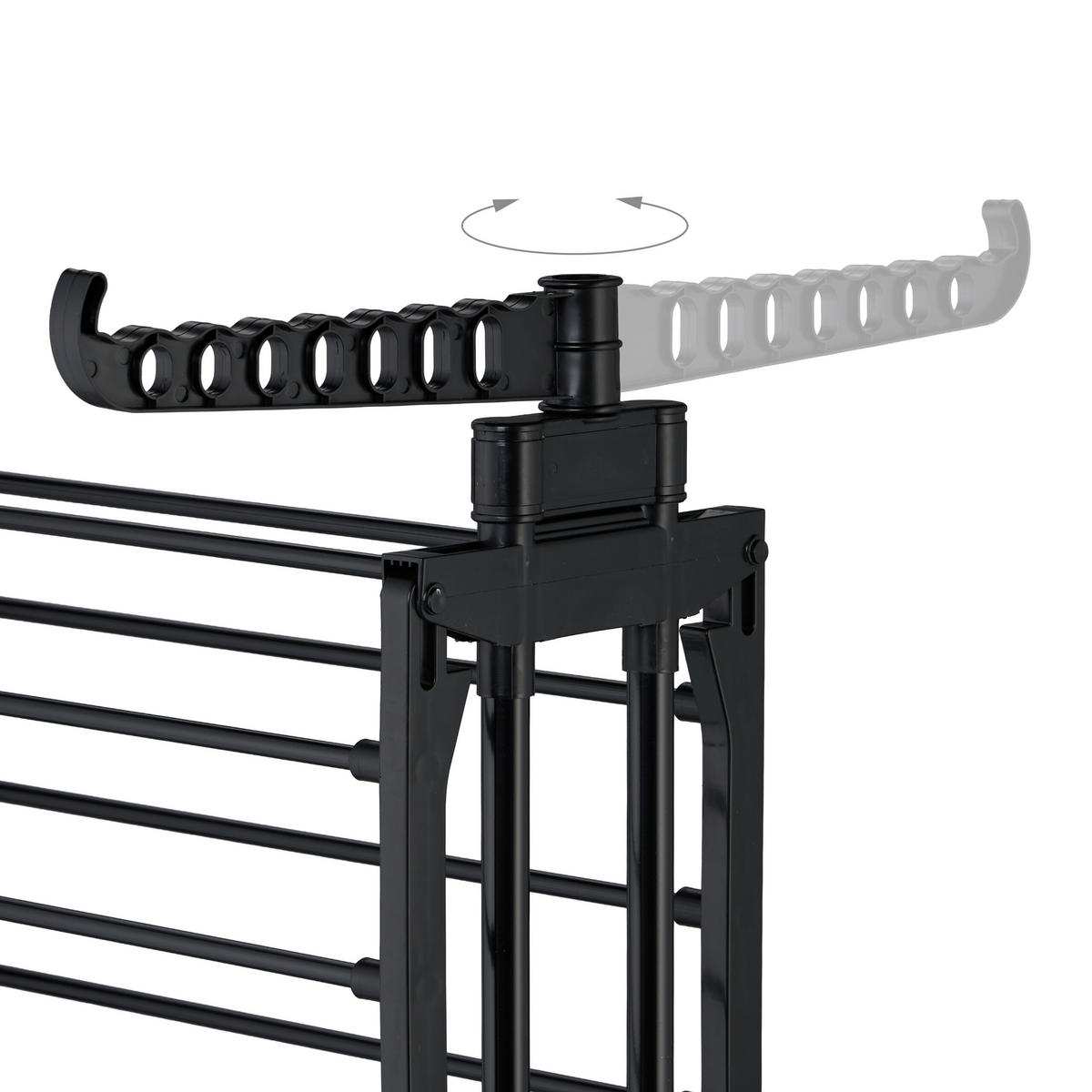 SUŠIAK na prádlo - čierna, kov/plast (126/179/63.5cm) - Relaxdays