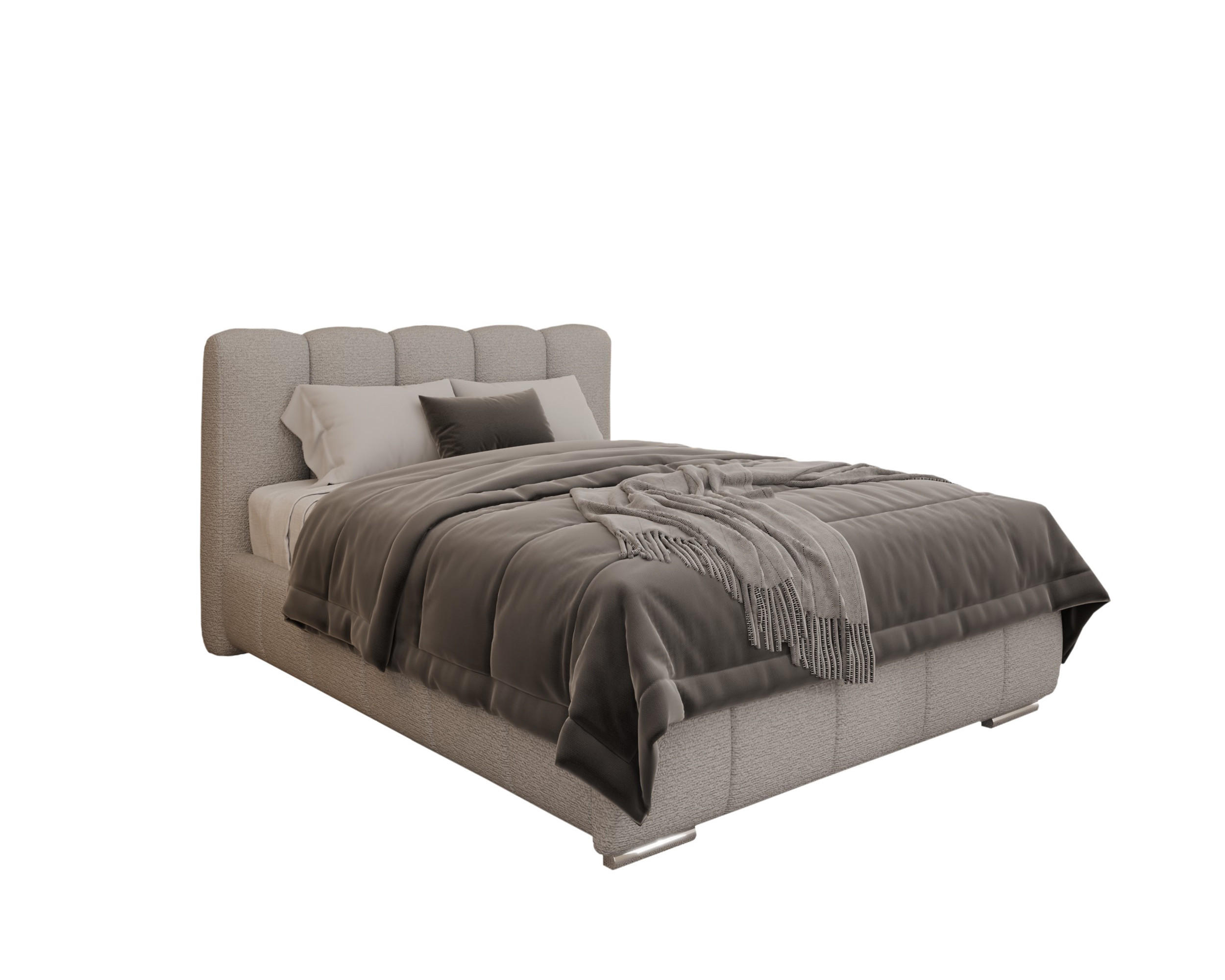 POLSTERBETT Zaira 140x200cm – Elegantes Polsterbett für modernen Wohnstil , ohne matratze, Sandfarben - Sandfarben, Holz (100/200cm) - Homesy