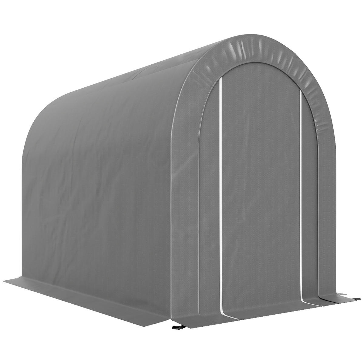 GARTENHAUS für den Garten, Reißverschlusstür, wasserdicht 2,4 x 1,6 x 1,9 m ,hellgrau - Hellgrau, Metall (159/190/239cm) - Vallsero