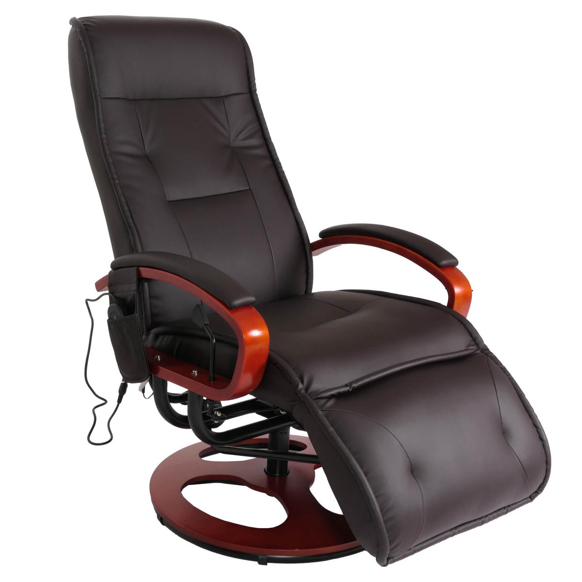 MASSAGESESSEL Athene HxBxT 118x69x143cm Massagesessel Kunstleder Coffee - Braun, Kunststoff (69/118/143cm) - BERLINLODGE