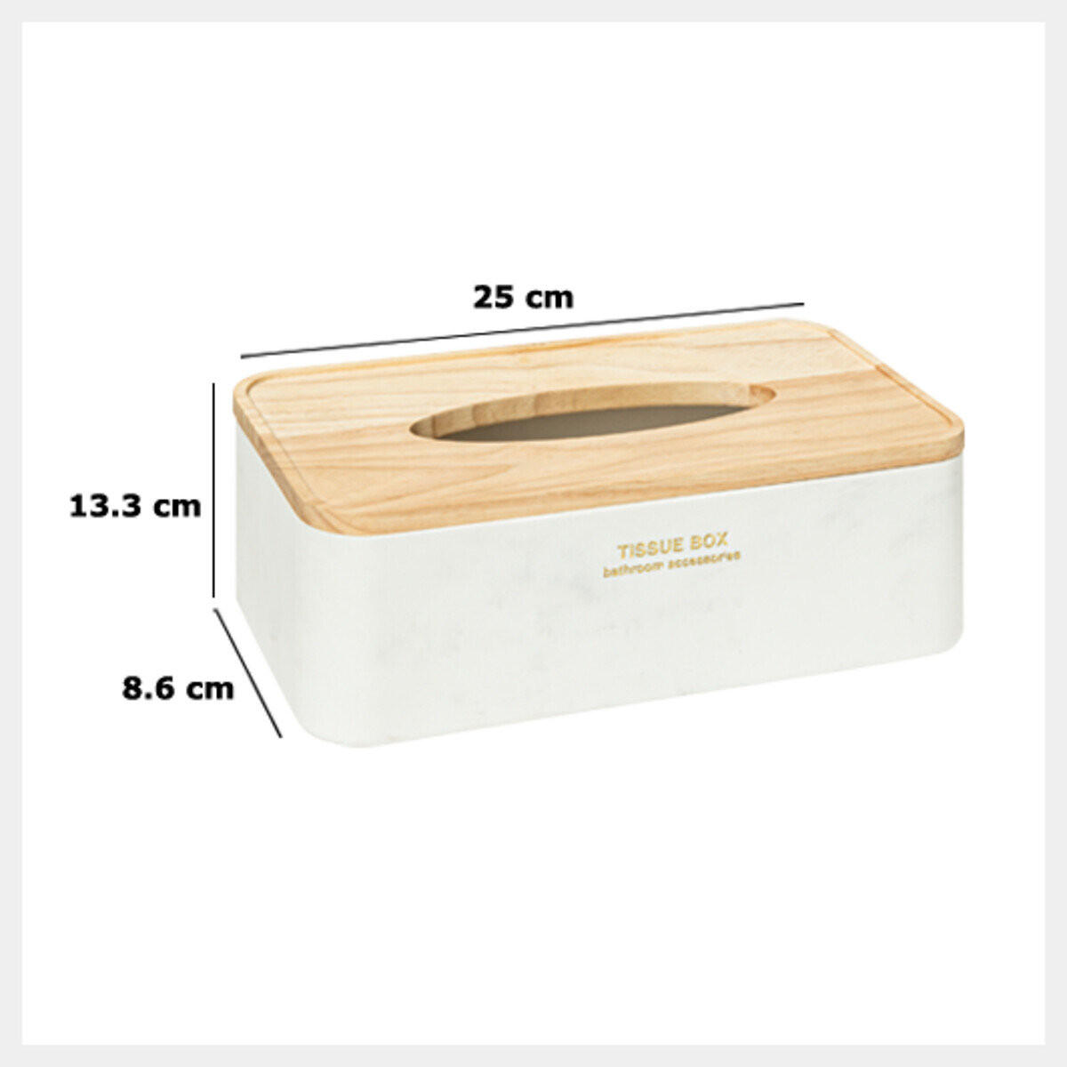 Thumbnail - 5five Simply Smart Taschentuchbox, Weiß, Kunststoff, 13.3x8.6x25 cm, Badaccessoires, Waschplatzzubehör, Taschentuchboxen