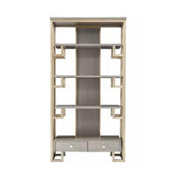 BÜCHERREGAL Gold Edelstahl 101x38x193,5 cm - Beige, Holz (38/193.5/101cm) - JVmoebel