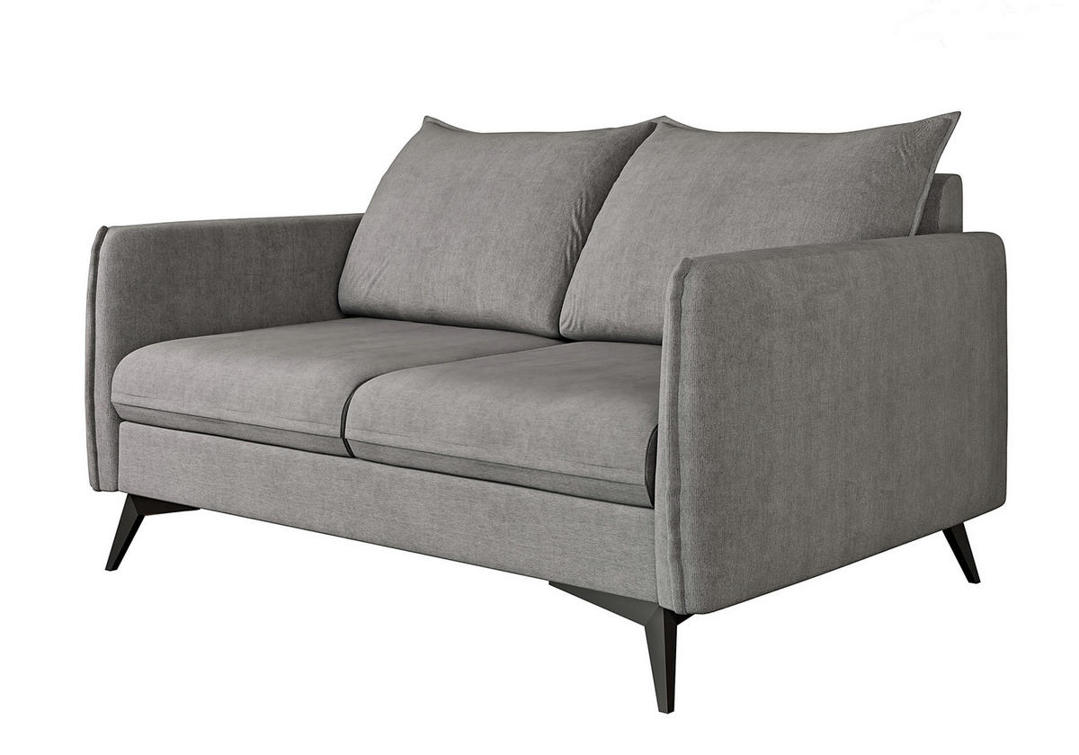 2-SITZER-SOFA Pulse Grau Luxusmicrofaser - Schwarz/Grau, Holz/Textil (138/86/91cm) - S-Style Möbel