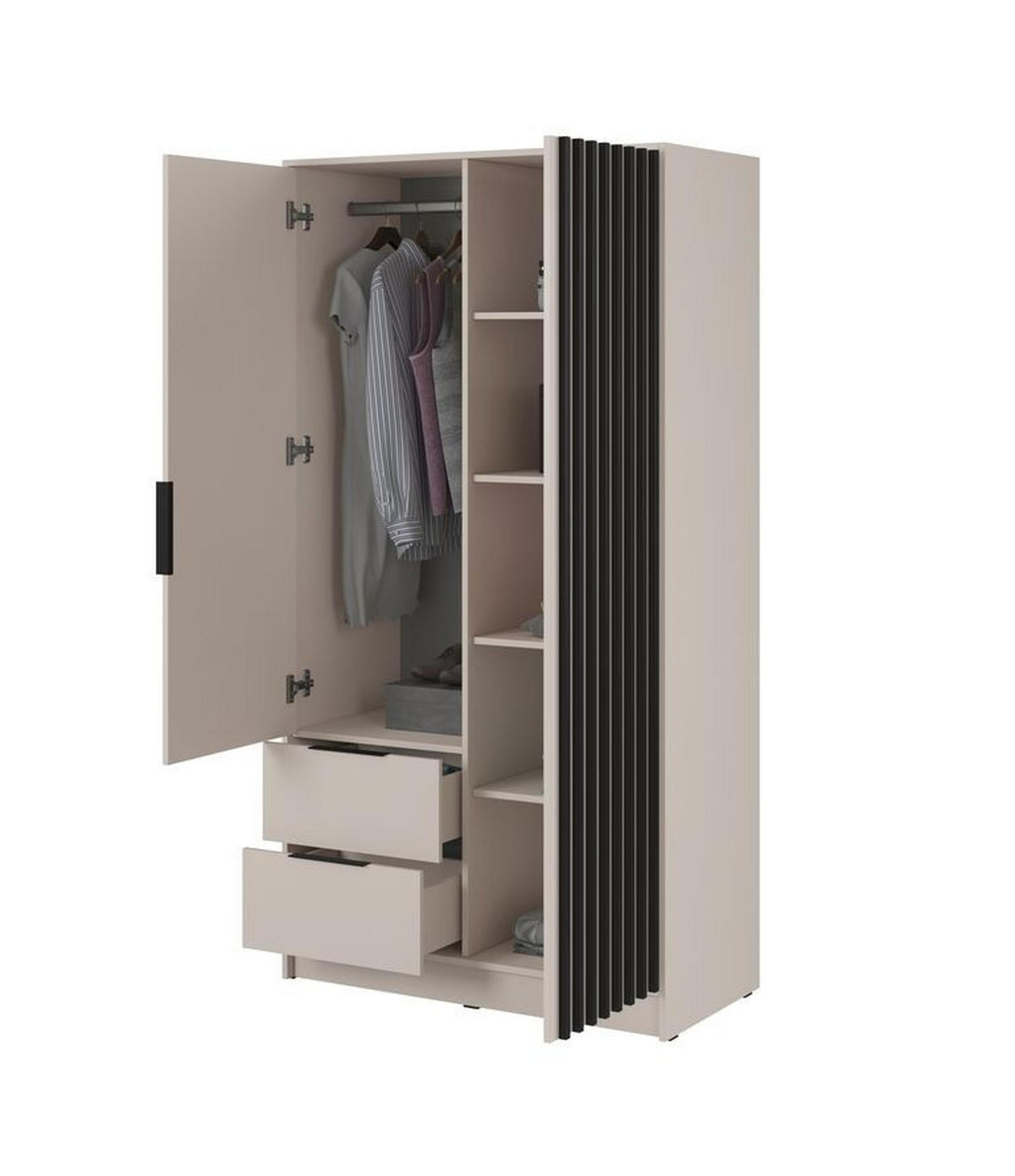 KLEIDERSCHRANK – 105 cm – Nelly – Kaschmir - Kaschmir, Holzwerkstoff (105/200/51cm) - hi-markt