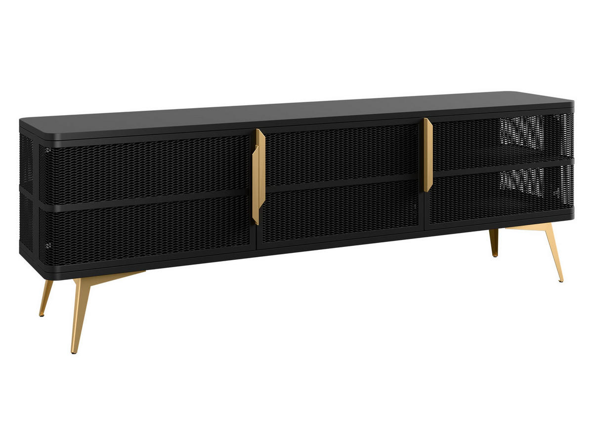TV-LOWBOARD Modera - Goldfarben/Schwarz, Holzwerkstoff/Metall (180/60/40cm) - MIRJAN24